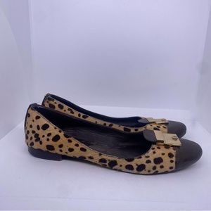 Tory Burch Leopard Printed Calf Hair Flats 10